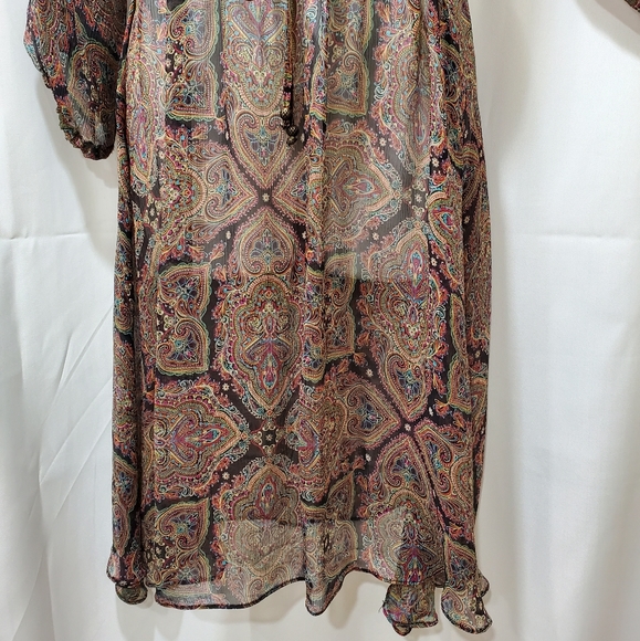 ELLA MOSS 100% silk sheer boho dress, XS - Picture 2 of 9